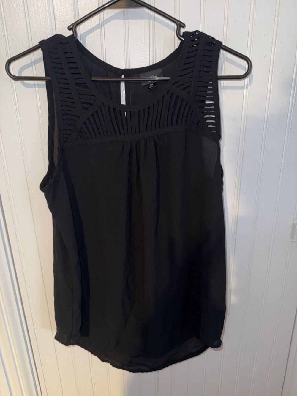 Massimo Black Ladder-Yoke Sleeveless Camisole